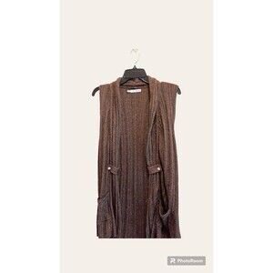 Maurice's | Women's Brown Open Front Sleeveless Sweater Vest Size 0